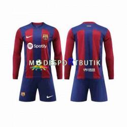 FC Barcelona Matchtröja Hemma 2023-2024 Långärmad ,Fotbollsställ Barn