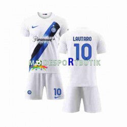 Inter Milan Matchtröja Lautaro Martinez 10 Borta 2023-2024 Kortärmad ,Fotbollsställ Barn