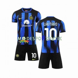 Inter Milan Matchtröja Lautaro Martinez 10 Hemma 2023-2024 Kortärmad ,Fotbollsställ Barn