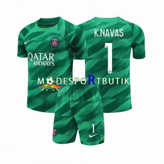 Paris Saint-Germain Matchtröja K.NAVAS 1 Målvakt Hemma 2023-2024 Kortärmad ,Fotbollsställ Barn