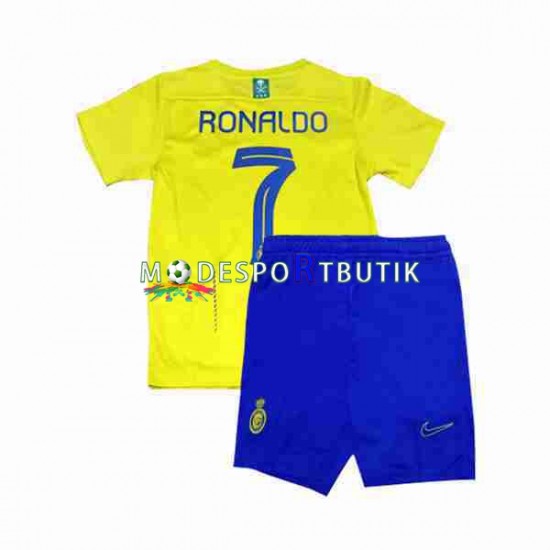 Matchtröja Al-Nassr Ronaldo 7 Hemma 2023-2024 Kortärmad ,Fotbollsställ Barn