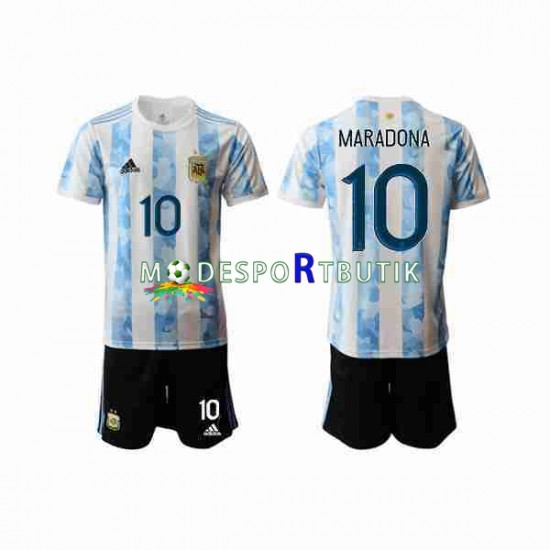 Argentina Matchtröja Maradona 10 2020-2021 Hemma Kortärmad ,Fotbollsställ Barn