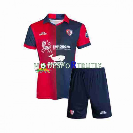 Cagliari Matchtröja Hemma 2023-2024 Kortärmad ,Fotbollsställ Barn