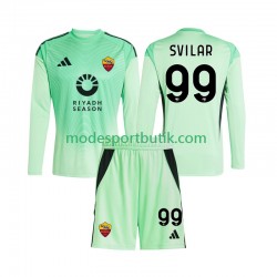 AS Roma Matchtröja Mile Svilar 99 Målvakt Borta Fjärde Långärmad ,Fotbollsställ Barn 2025-2026