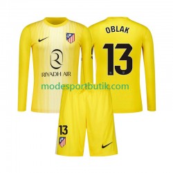 Atlético Madrid Matchtröja Jan Oblak 13 Målvakt Hemma Långärmad ,Fotbollsställ Barn 2025-2026