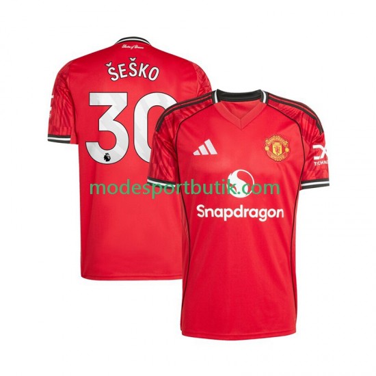 Manchester United Matchtröja Benjamin Sesko 30 Hemma Kortärmad ,Herr 2025-2026