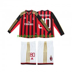 AC Milan Matchtröja RONALDINHO 80 2013 2014 Retro Hemma Långärmad ,Fotbollsställ Barn AC Milan Matchtröja RONALDINHO 80 2013 2014 Retro Hemma Långärmad ,Fotbollsställ Barn