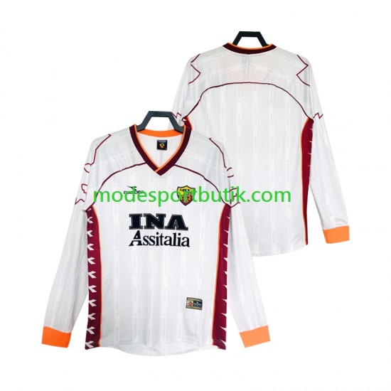AS Roma Matchtröja 2000 Retro Borta 1999 Långärmad ,Herr