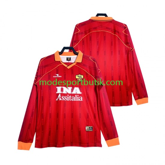 AS Roma Matchtröja 2000 Retro Hemma 1999 Långärmad ,Herr