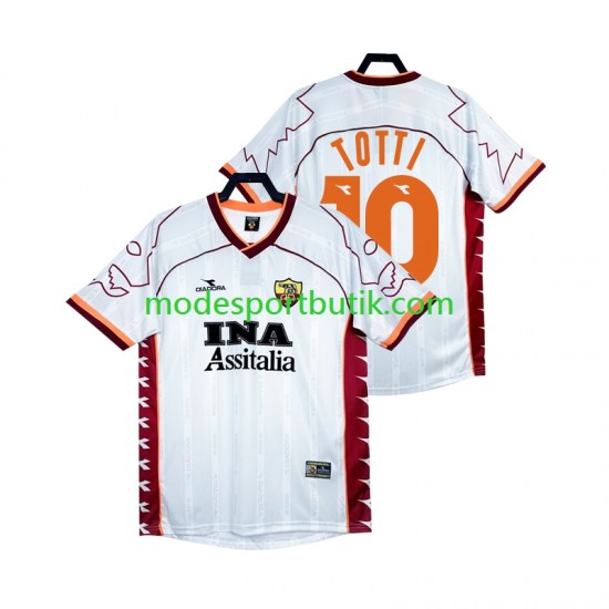 AS Roma Matchtröja Totti 10 2000 Retro Borta 1999 Kortärmad ,Herr