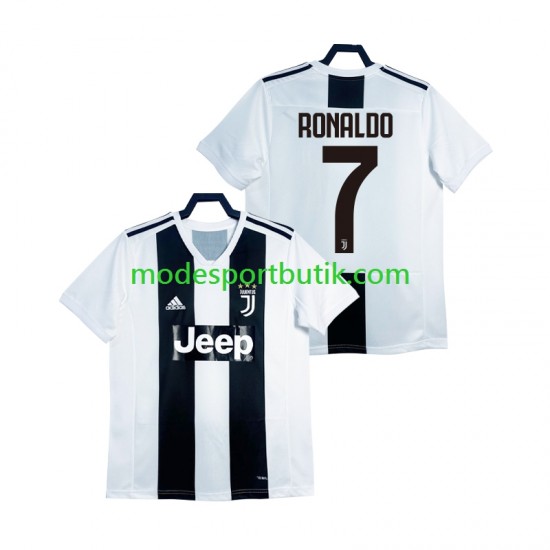 Juventus Matchtröja Cristiano Ronaldo 2018 2019 Retro Hemma Kortärmad ,Herr