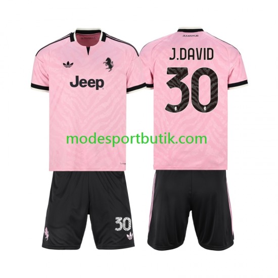 Juventus Matchtröja Jonathan David 30 Borta 2026-2027 Kortärmad ,Fotbollsställ Barn