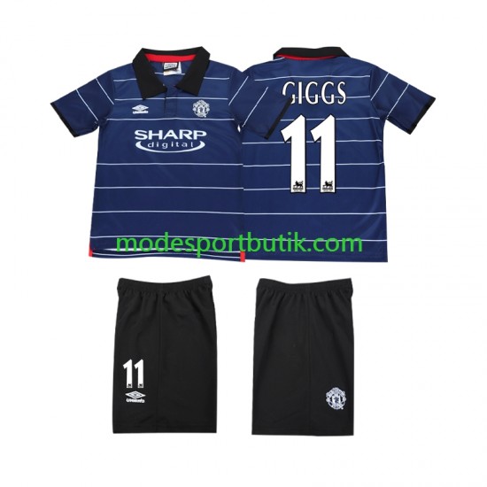 Manchester United Matchtröja GIGGS 11 2000 Retro Borta 1999 Kortärmad ,Fotbollsställ Barn