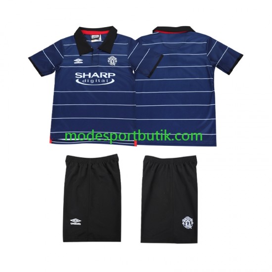 Manchester United Matchtröja 2000 Retro Borta 1999 Kortärmad ,Fotbollsställ Barn