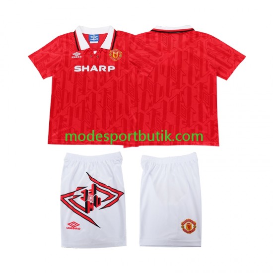 Manchester United Matchtröja 1993 1994 Retro Hemma Kortärmad ,Fotbollsställ Barn