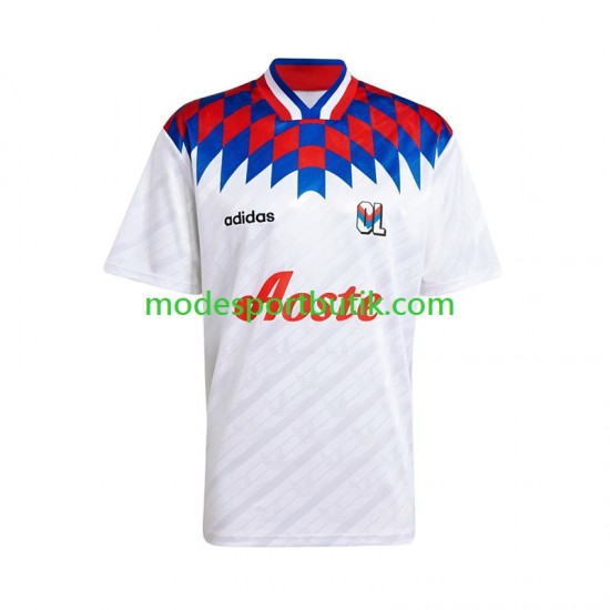 Olympique Lyonnais Matchtröja 1995 1996 Retro Hemma Kortärmad ,Herr