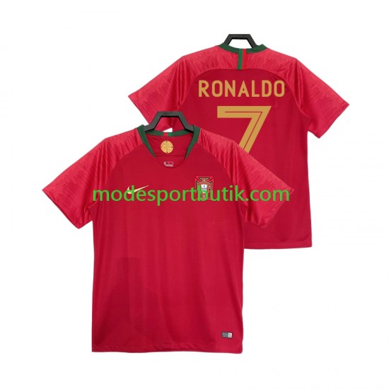 Portugal Matchtröja Cristiano Ronaldo 7 2018 Retro Hemma Kortärmad ,Herr