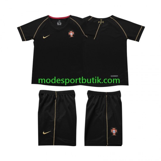 Portugal Matchtröja Retro Borta 2006 Kortärmad ,Fotbollsställ Barn
