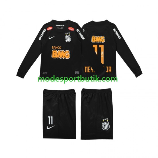 Matchtröja Santos NEYMAR JR 11 Classic 2012 2013 Retro Borta Långärmad ,Fotbollsställ Barn