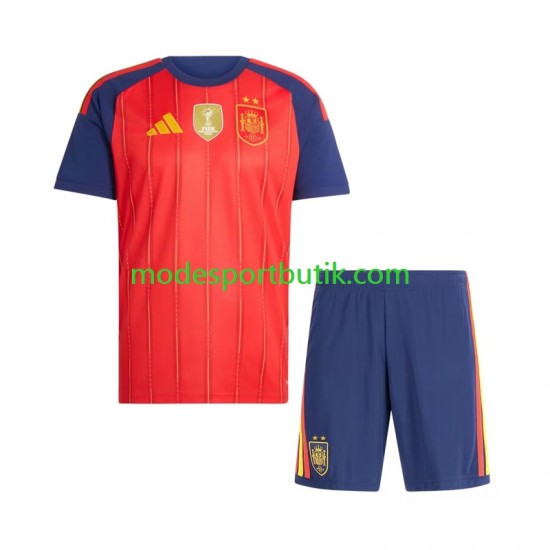 Spanien Matchtröja 2-star Hemma 2026-2027 Kortärmad ,Fotbollsställ Barn