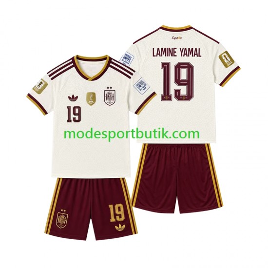 Spanien Matchtröja 2-star Lamine Yamal 19 Borta 2026-2027 Kortärmad ,Fotbollsställ Barn