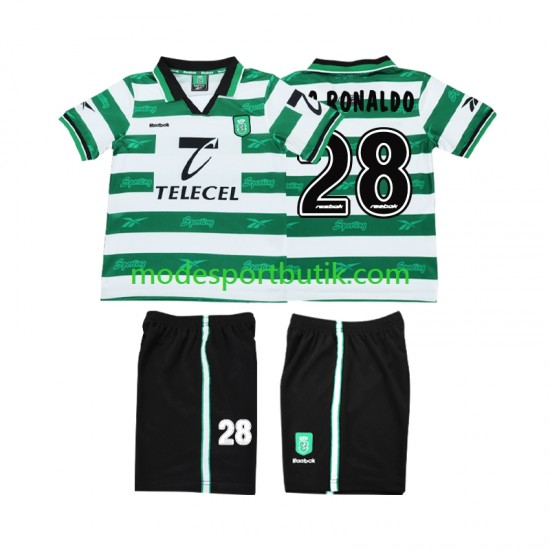 Sporting Lissabon Matchtröja Cristiano Ronaldo 28 2000 Retro Hemma 1999 Kortärmad ,Fotbollsställ Barn