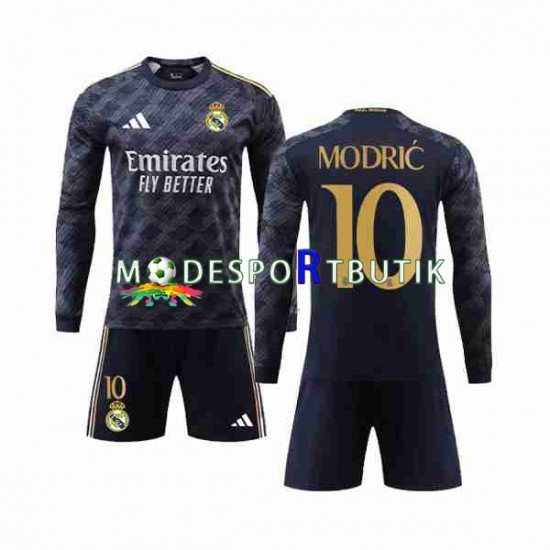 Real Madrid Matchtröja Modrić Luka 10 Borta 2023-2024 Långärmad ,Fotbollsställ Barn