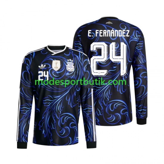 Argentina Matchtröja Enzo Fernandez 24 Borta VM 2026 Långärmad ,Herr