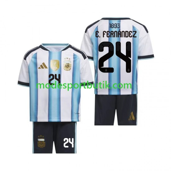Argentina Matchtröja Enzo Fernandez 24 Hemma VM 2026 Kortärmad ,Fotbollsställ Barn