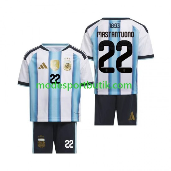 Argentina Matchtröja Franco Mastantuono 22 Hemma VM 2026 Kortärmad ,Fotbollsställ Barn