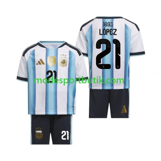 Argentina Matchtröja Jose Manuel Lopez 21 Hemma VM 2026 Kortärmad ,Fotbollsställ Barn