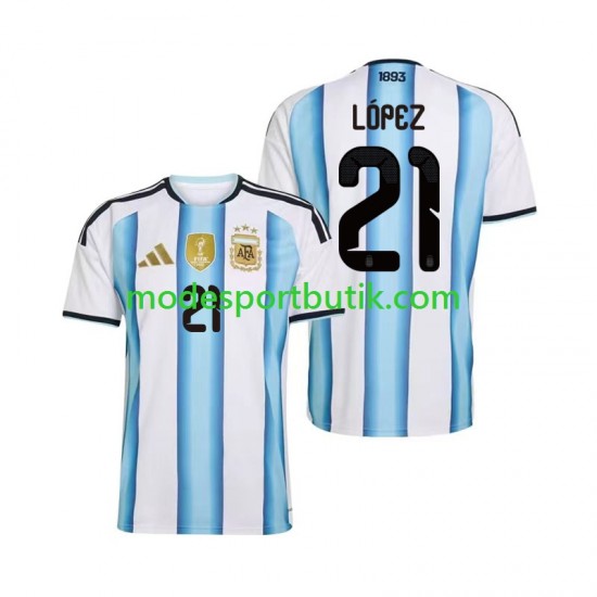 Argentina Matchtröja Jose Manuel Lopez 21 Hemma VM 2026 Kortärmad ,Herr