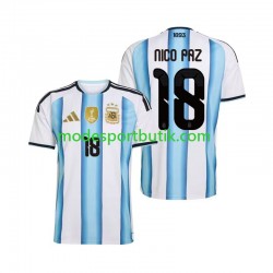 Argentina Matchtröja Nico Paz 18 Hemma VM 2026 Kortärmad ,Herr