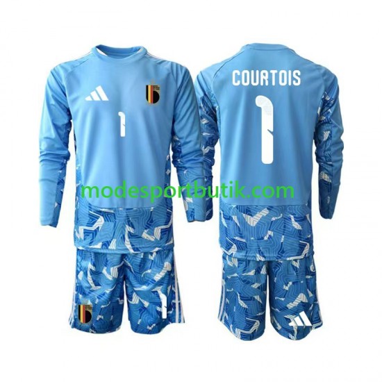 Belgien Matchtröja Thibaut Courtois 1 Målvakt Hemma VM 2026 Långärmad ,Fotbollsställ Barn Belgien Matchtröja Thibaut Courtois 1 Målvakt Hemma VM 2026 Långärmad ,Fotbollsställ Barn