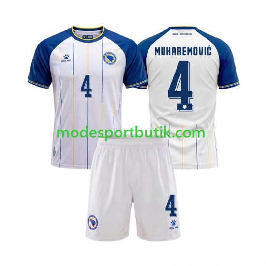Bosnien och Hercegovina Matchtröja Tarik Muharemovic 4 Borta VM 2026 Kortärmad ,Fotbollsställ Barn