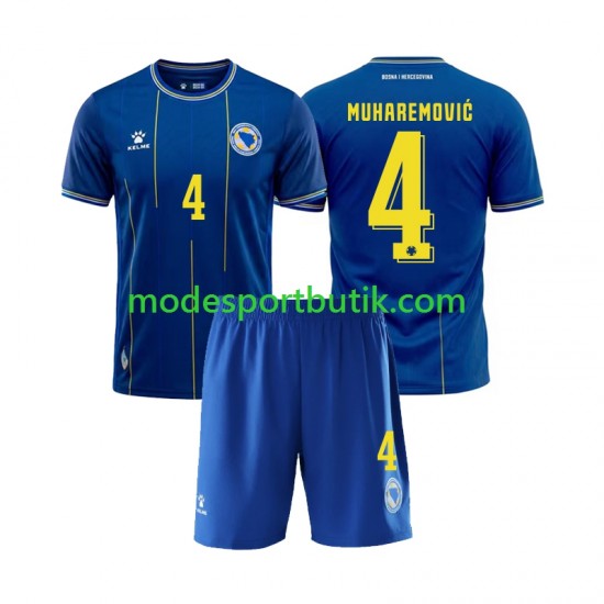 Bosnien och Hercegovina Matchtröja Tarik Muharemovic 4 Hemma VM 2026 Kortärmad ,Fotbollsställ Barn