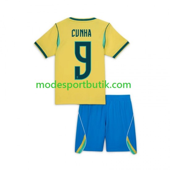 Brasilien Matchtröja Matheus Cunha 9 Chidlren Borta VM 2026 Kortärmad