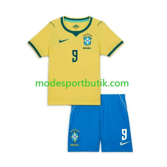 Brasilien Matchtröja Matheus Cunha 9 Chidlren Hemma VM 2026 Kortärmad