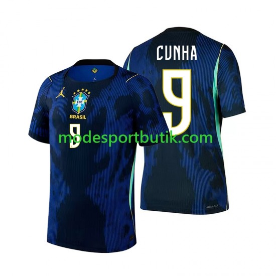 Brasilien Matchtröja Matheus Cunha 9 Borta VM 2026 Kortärmad ,Herr