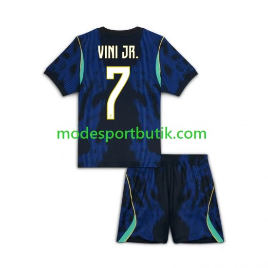 Brasilien Matchtröja Vinicius Junior 7 Borta VM 2026 Kortärmad ,Fotbollsställ Barn
