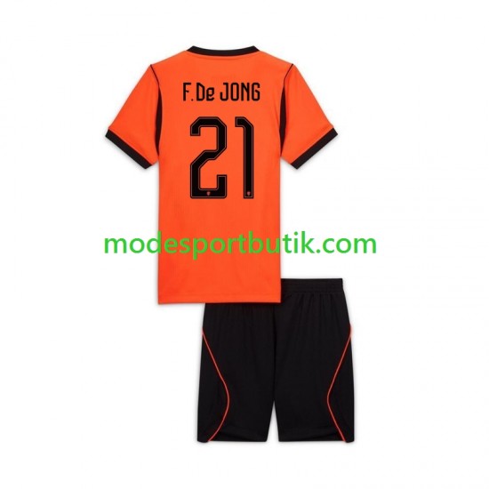 Nederländerna Matchtröja Frenkie de Jong 21 Hemma VM 2026 Kortärmad ,Fotbollsställ Barn Nederländerna Matchtröja Frenkie de Jong 21 Hemma VM 2026 Kortärmad ,Fotbollsställ Barn