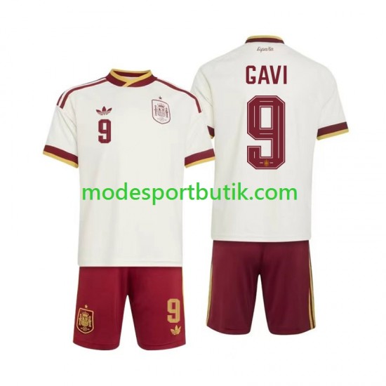 Spanien Matchtröja Gavi 9 Borta VM 2026 Kortärmad ,Fotbollsställ Barn Spanien Matchtröja Gavi 9 Borta VM 2026 Kortärmad ,Fotbollsställ Barn