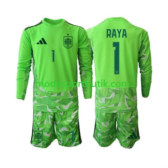 Spanien Matchtröja David Raya 1 6th Green color Målvakt VM 2026 Långärmad ,Fotbollsställ Barn Spanien Matchtröja David Raya 1 6th Green color Målvakt VM 2026 Långärmad ,Fotbollsställ Barn