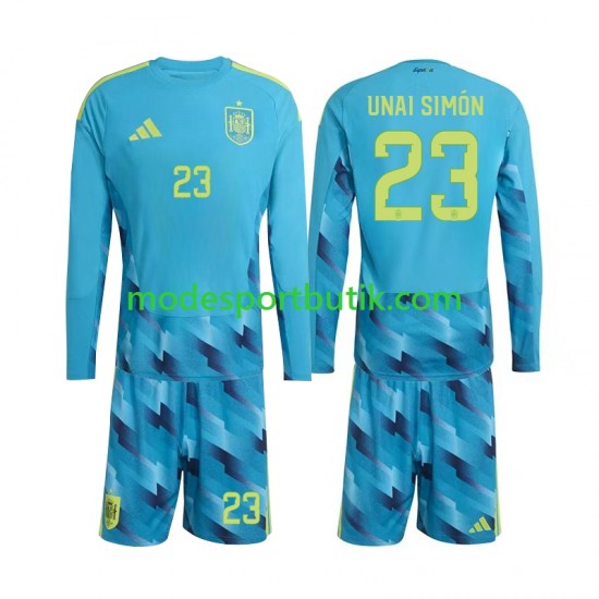 Spanien Matchtröja Unai Simon 23 Målvakt Hemma VM 2026 Långärmad ,Fotbollsställ Barn Spanien Matchtröja Unai Simon 23 Målvakt Hemma VM 2026 Långärmad ,Fotbollsställ Barn
