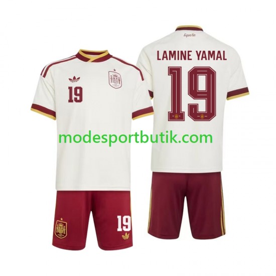Spanien Matchtröja Lamine Yamal 19 Borta VM 2026 Kortärmad ,Fotbollsställ Barn