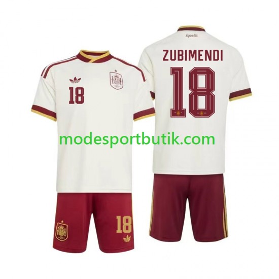 Spanien Matchtröja Martin Zubimendi 18 Borta VM 2026 Kortärmad ,Fotbollsställ Barn