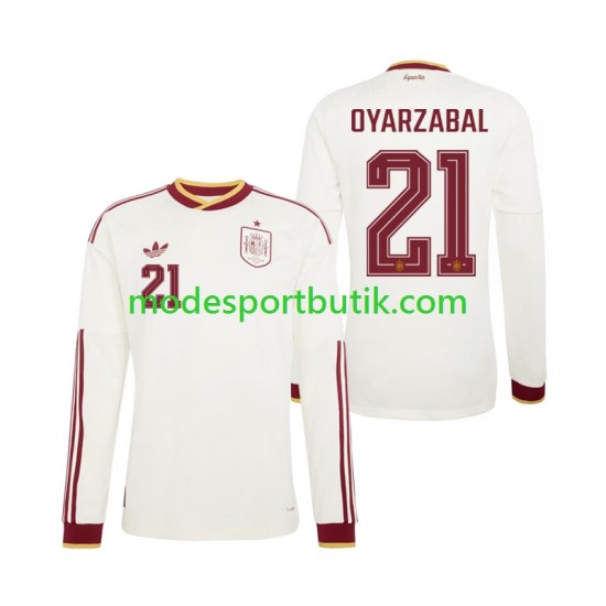 Spanien Matchtröja Mikel Oyarzabal 21 Borta VM 2026 Långärmad ,Herr