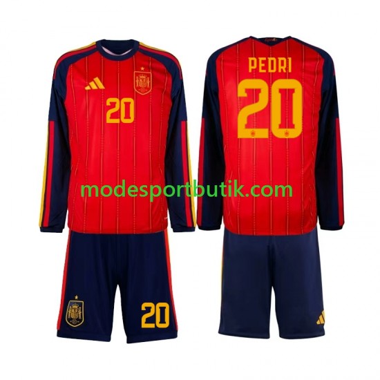 Spanien Matchtröja Pedri 20 Hemma VM 2026 Långärmad ,Fotbollsställ Barn Spanien Matchtröja Pedri 20 Hemma VM 2026 Långärmad ,Fotbollsställ Barn