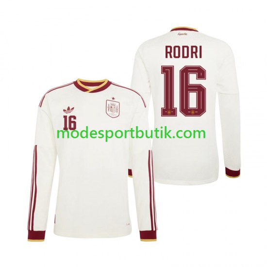 Spanien Matchtröja Rodri 16 Borta VM 2026 Långärmad ,Herr