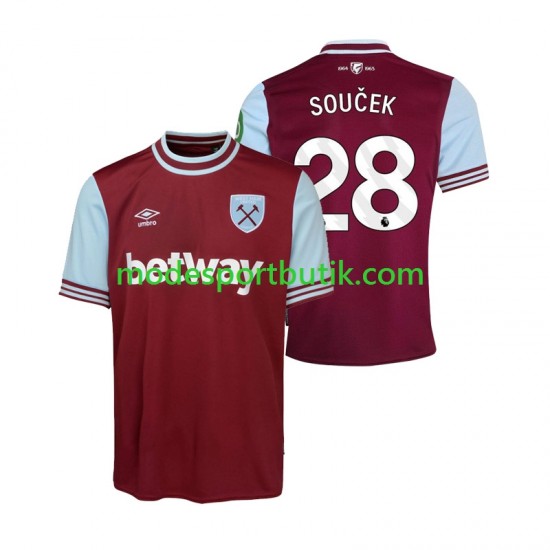 West Ham United Matchtröja SOUCEK 28 Hemma 2024-2025 Kortärmad ,Herr